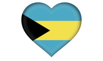 Bahamas-Flaggensymbol in Form eines Herzens png