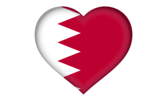bahrain flagga ikon i de form en hjärta png