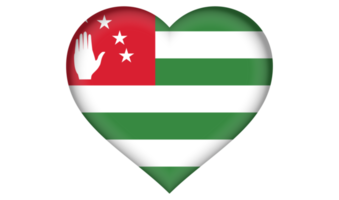ícone de bandeira da abkhazia na forma de um coração png