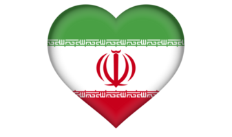 L'icône du drapeau iranien sous la forme d'un coeur png