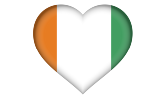 Côte d'Ivoire-Flaggensymbol in Form eines Herzens png
