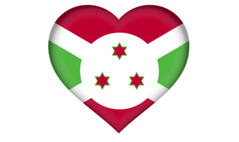 L'icône du drapeau burundi sous la forme d'un coeur png