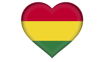 Bolivien-Flaggensymbol in Form eines Herzens png