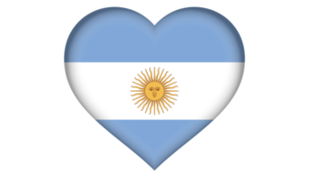 icono de la bandera argentina en forma de corazón png