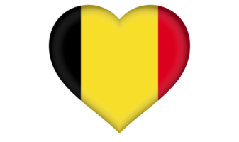 L'icône du drapeau belge sous la forme d'un coeur png