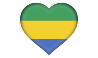 Gabon flag icon in the form a heart png