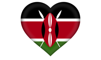 Kenya flag icon in the form a heart png