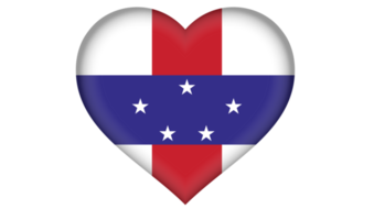 icono de la bandera de las antillas holandesas en forma de corazón png