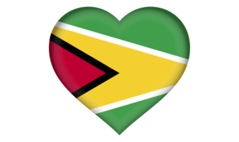 Guyana flag icon in the form a heart png