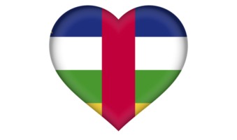 Central African Republic flag icon in the form of a heart png