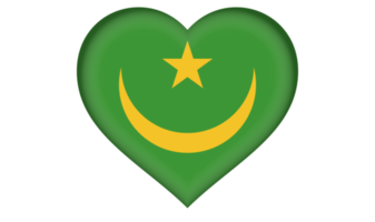 Mauritania flag icon in the form a heart png