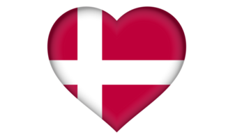 Denmark flag icon in the form of a heart png