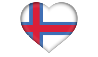 Faroe Islands flag icon in the form of a heart png