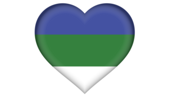 Komi flag icon in the form of a heart png