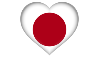 japanisches Flaggensymbol in Form eines Herzens png