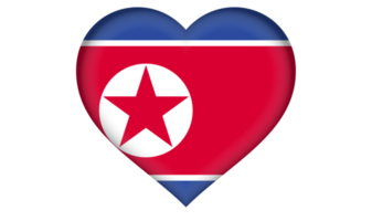 norr korea flagga ikon i de form av en hjärta png