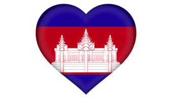 Cambodia flag icon in the form of a heart png