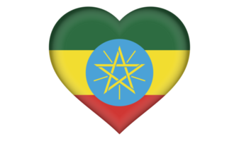 Ethiopia flag icon in the form of a heart png