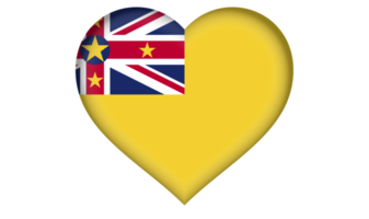 Niue flag icon in the form of a heart png