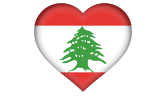 Libanon vlag icoon in de het formulier van een hart png