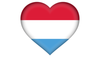 Luxembourg flag icon in the form of a heart png