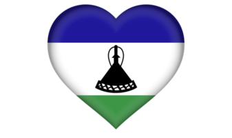 Lesotho-Flaggensymbol in Form eines Herzens png