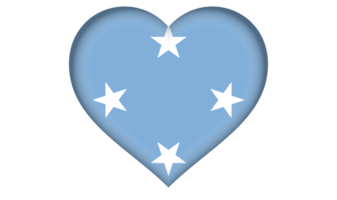 Micronesia flag icon in the form of a heart png