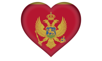 Montenegro flag icon in the form of a heart png