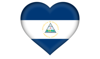 Nicaragua flag icon in the form of a heart png