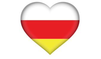 North ossetia flag icon in the form of a heart png