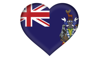 georgia del sur y el icono de la bandera de las islas sándwich del sur en forma de corazón png