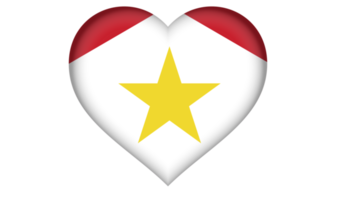 Saba flag icon in the form of a heart png