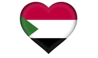 Sudan flag icon in the form of a heart png