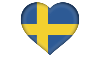 Swede flag icon in the form of a heart png