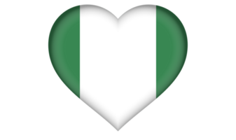 icono de la bandera de nigeria en forma de corazón png