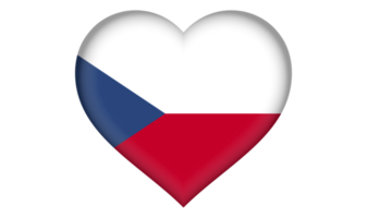 tjeck republik flagga ikon i de form en hjärta png