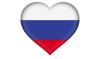 L'icône du drapeau de la Russie sous la forme d'un coeur png