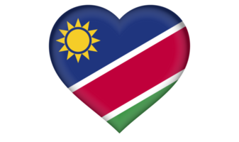 L'icône du drapeau de la Namibie sous la forme d'un coeur png
