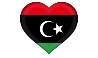 Libya flag icon in the form a heart png