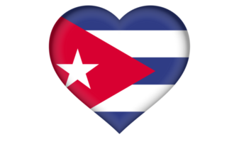 Cuba flag icon in the form a heart png