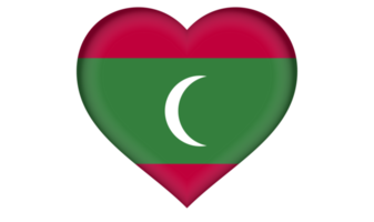 Maldives flag icon in the form a heart png