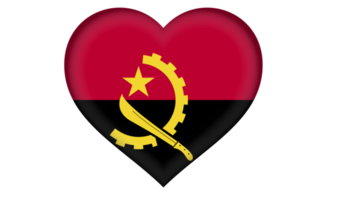 Angola-Flaggensymbol in Form eines Herzens png