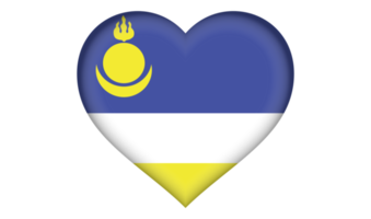 Buryatia flag icon in the form of a heart png