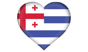 Ajaria flag icon in the form of a heart png