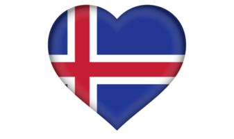 Iceland flag icon in the form of a heart png