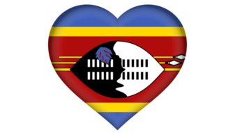 ícone de bandeira eswatini suazilândia sob a forma de um coração png