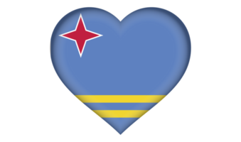 Aruba flag icon in the form of a heart png