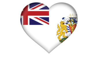 icono de la bandera del territorio antártico británico en forma de corazón png