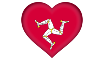 Isle of Man flag icon in the form of a heart png