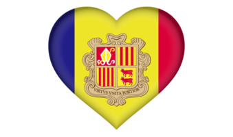 icono de la bandera de andorra en forma de corazón png